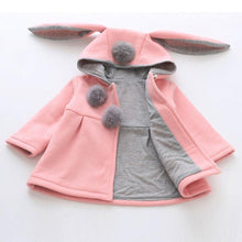 Load image into Gallery viewer, Luxury High Quality Baby Girls Coat Winter Spring Baby Girls Princess Coat Jacket Rabbit Ear Hoodie Casual Outerwear for Baby girl