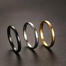 Load image into Gallery viewer, Vnox Cute Women's Gold-color Rings Trendy 2 mm Tungsten Carbide Wedding Bands for Women Jewelry