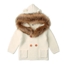 Load image into Gallery viewer, Winter Fashionable Sweaters For Baby Cardigans Autumn Hooded Newborn Knitted Jackets Cartoon Bear Children Long Sleeve Clothing