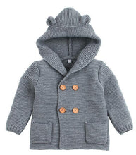 Load image into Gallery viewer, Winter Hooded Knitted Long Sleeve Sweaters For Newborn Babies