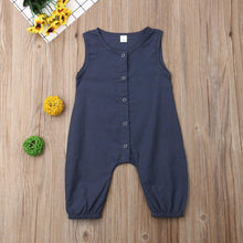 Load image into Gallery viewer, Solid Color Sleeveless Cotton Romper Jumpsuit Playsuit Outfits for Newborn Baby Boy/Girl In Classic Design