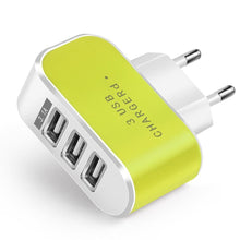 Load image into Gallery viewer, 3 Ports USB Charger 5V 2A USB Wall Power Adapter EU Charger Quick Charging Ideal Phone Charger