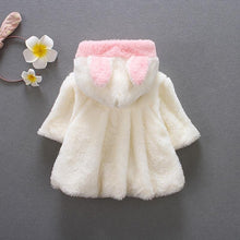 Load image into Gallery viewer, Luxury Modern High Quality Winter Rabbit Ear Warm Fur Coat Cloak Jacket Outerwear for Newborn Baby Girls