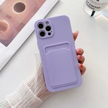 Load image into Gallery viewer, Phone Case For Iphone 11 12 13 Pro Max 14 Pro Soft Silicone Wallet Card Holder Cover Soft Silicone Wallet Card Holder Cover Cute Card Holder Pocket