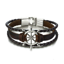 Load image into Gallery viewer, Lucky Vintage Men's Leather Bracelet Playing Cards Charm Multilayer Braided Men and Women Gift