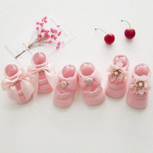 Load image into Gallery viewer, Baby Girl Anti-Slip Cotton Bow Lace Flower Floor Socks Spring Socks Excellent Quality Everyday Wear