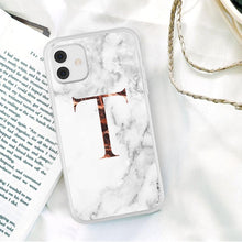 Load image into Gallery viewer, White A-Z Marble Texture Phone Cover For Iphone 12 Mini Soft Silicone Back Case Solid Name Phone Case Luxury Screen Camera Protection Shockproof Soft Cover