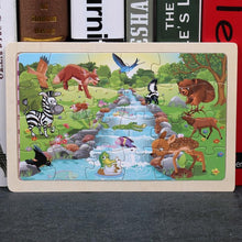 将图片加载到图库查看器,24 Slice Wood Puzzles Children Adults Vehicle Puzzles Wooden Toys Learning Education Environmental Assemble Educational Games For Kids and Babies