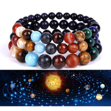 将图片加载到图库查看器,Galaxy Solar System Bracelet Universe Nine Planets Natural Stone Stars Earth Moon Bracelet For Women Man Fashion Jewelry