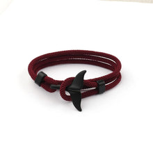 将图片加载到图库查看器,Whale Tail Anchor Bracelets Men And Women Charm Nautical Survival Rope Chain Bracelet Male Wrap Metal Hooks Fashion Gift