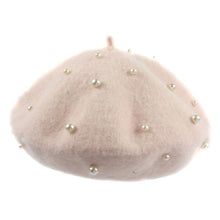 将图片加载到图库查看器,Modern Art Wool Baby Hat with Pearls Cat Candy Color Retro Baby Girl Cap Kids Beret Hats for Girls