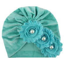 Load image into Gallery viewer, Handmade Baby Accessories Newborn Kids Baby Boy Girl Indian Turban Twist Knot Beanie Hat Pearl Flower Style