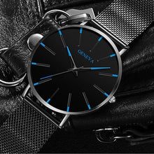 将图片加载到图库查看器,Minimalist Men's Fashion Ultra Thin Watch Simple Men Business Stainless Steel Mesh Belt Quartz Watch Relogio Masculino