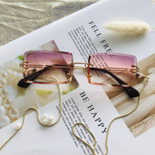 Load image into Gallery viewer, Fashion Rimless Women Trendy Small Rectangle Sunglasses With High Quality metal frame And UV400 Protection