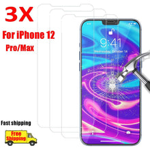 将图片加载到图库查看器,3PCS New Tempered Glass Screen Protectors For iPhone 12 12 Max/12 Pro Front film iPhone X 6/6s 7 8 11 Pro Max Screen Protector Tempered Glass Film Screen Protector For iPhone