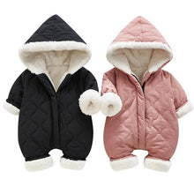 将图片加载到图库查看器,Modern Elegant Winter Children's baby Plush Thickened Cotton Jumpsuit Jacket For New Baby Boys and Girls