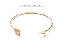 将图片加载到图库查看器,Luxury New Modern Fashion Bracelet Arrow Knotted Opening Elegant Bracelet Set Gold-Color For Woman