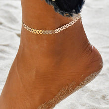 Load image into Gallery viewer, Gold Metal Shell Coconut Tree Female Anklets Barefoot Sandals Foot Summer Double Layers Foot Bracelets Leg Jewelry