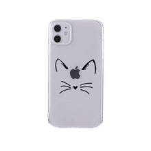 将图片加载到图库查看器,Cute Cartoons Black Cat Transparent Phone Cover For Iphone 14 14promax 14plus 13promax 13 12 11 Shockproof Clear Phone Case Adorable Soft Girls Print Cat Design Clear Cute Flexible Silicone Phone Case