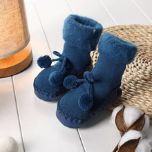 Load image into Gallery viewer, Warm Baby Shoes Newborn Autumn Winter Children Anti Slip Soft Solid Thicken Comfortable Butterfly Knot Shoes For Boys And Girls