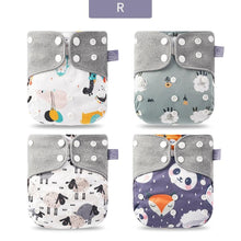 Load image into Gallery viewer, Modern Eco-friendly Diaper New 4pcs/set Washable Coffee Mesh Cloth Diaper Cover Adjustable Nappyies For Kids
