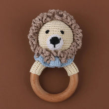 Load image into Gallery viewer, BPA Free Baby Wooden Teether Crochet Rattle Toy for Newborns
