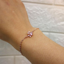将图片加载到图库查看器,Elegant Wedding Jewelry Modern Dog Cat Paw Bear Claw Pink Heart AAA Cubic Zircon Rose Gold Chain Link Luxury Bracelets For Women Party Jewelry Gift