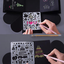 Load image into Gallery viewer, 5Pcs/Set Children's Ruler Cutout Painting Template Hand Account Album Theme Lace Ruler Drawing Board Stencil Decoration Tools For Kids Drawing Education Toy
