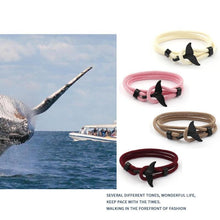 将图片加载到图库查看器,Whale Tail Anchor Bracelets Men And Women Charm Nautical Survival Rope Chain Bracelet Male Wrap Metal Hooks Fashion Gift
