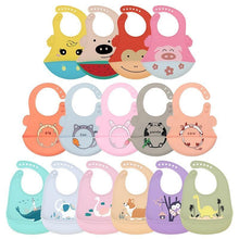 将图片加载到图库查看器,Silicone Baby Bibs waterproof Baby Saliva Towel Animal Adjustable Cloths Bandana Soft Feeding Cartoon Bib For Kids