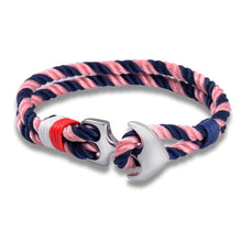 将图片加载到图库查看器,Stainless Steel Anchor Bracelets Luxury For Men Nautical Survival Rope Chain Paracord Bracelet Male Wrap Metal Sport Hooks