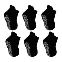 将图片加载到图库查看器,6 Pairs Cotton Baby 's Non-slip Boat Low Cut Floor Socks With Rubber Grips For Boys & Girls Sock