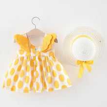 Load image into Gallery viewer, Baby Girls Dress with Sleeveless Print Floral for Birthday Party Princess Dress With Hat In Elefant Modern Style