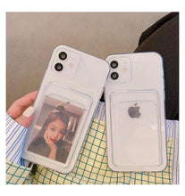 Load image into Gallery viewer, Transparent Mobile Phone Case For iPhone 11 12 13 14Mini case For iphone 11 Pro X XS Max XR 7 8 Plus SE Case Cover Soft Silicone Wallet Card Holder