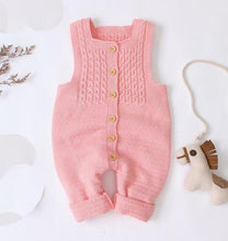 Load image into Gallery viewer, Handmade Baby Knitting Rompers Sleeveless Solid Color Jumpsuit Winter Romper For Girls and Boys In Modern Retro Style
