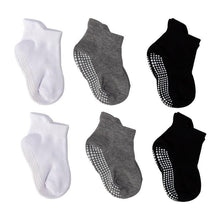将图片加载到图库查看器,6 Pairs Cotton Baby 's Non-slip Boat Low Cut Floor Socks With Rubber Grips For Boys & Girls Sock