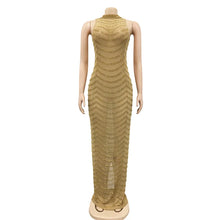 Load image into Gallery viewer, Wholesale Long Sleeve v Neck Rhinestone Party Dress Black Maxi Dress Women Evening Dresses