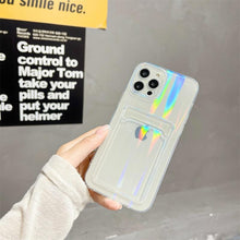 Load image into Gallery viewer, Gradient Rainbow Charming Case For iPhone 13 11 12 Pro Max XS XR 7 8 Plus Transparent Cover with Wallet Card Holder Case Soft Cover for iPhone