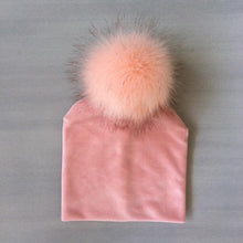 Load image into Gallery viewer, Kids Girls Solid Hat With Pompon Baby Beanie Pompom Cap Children's Accessories Design