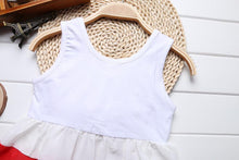 Load image into Gallery viewer, Baby Girl Clothes for Kids with Cute Purple Stripe and Round Neck Sleeveless Chiffon Dresses For Girls