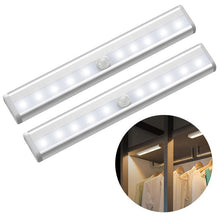 Load image into Gallery viewer, STEVVEX 6/10 LEDs PIR with Motion Sensor Light for Cupboard, Wardrobe, Bed Lamp LED Under Cabinet Night Light For Closet Stairs Kitchen and multifunctional