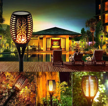Load image into Gallery viewer, 33/96 LED Solar Stainless Steel Torch Lamp For Yard Garden Pathway Doorway Courtyard