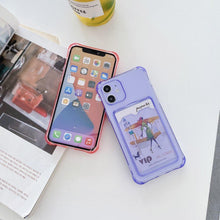 Load image into Gallery viewer, Transparent Wallet Case For iPhone 14 13 12 Pro Max Mini Shockproof Cover with Card Slots Pockets Slim Fit Thin Protective Soft Shock-Absorbing Lightweight Wallet Case