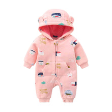 Load image into Gallery viewer, Baby Rompers Long Sleeve Zip Hooded Jumpsuits Playsuits for Toddler Boy/Girl For Autumn and Winter Season