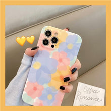 Load image into Gallery viewer, Cute Colorful Flowers Phone Case For iPhone 13 Pro Max 12 Mini 11 X XS XR 7 8 Plus Fashion Floral Soft Shockproof Cover Clear Cute Floral Design Back Cover