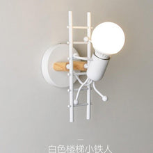 Load image into Gallery viewer, Modern Retro Cartoon Doll Sconce Lamp for Kids Baby Room Modern Nordic Luminaire Home Lighting Decoration WALL Sconce Child Climbing Ladder Lamp Descoration