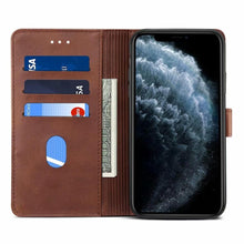 Load image into Gallery viewer, Luxury Red Leather Magnetic Flip Case For Iphone 14 12 13 11 11 Pro Max Xr Xs Max X Wallet Cover For iphone Leather Wallet Case Card Slots Kickstand Magnetic Buckle Flip Phone Cover
