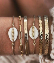 将图片加载到图库查看器,Bohemian Gold Tassel Bracelets For Women Summer Shell Clear Crystal Stone Luxury Jewelry