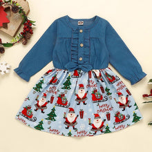Load image into Gallery viewer, Baby Girls Print Christmas Santa Dress Princess Outfits Long Sleeve Fashion Unique Design Perfect Gift
