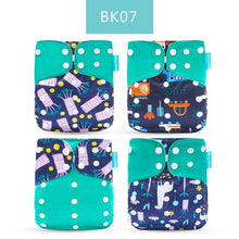 Load image into Gallery viewer, 4pcs/set Washable Eco-Friendly Cloth Diaper Cover Adjustable Nappy Cloth Diapers Cloth Nappy For Baby Boys and Grils Baby